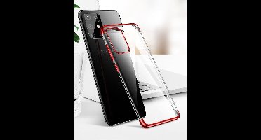 Clear Color Case Gel TPU Cover geschikt voor Samsung Galaxy A72 4G rood