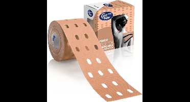 CureTape® Punch - KinesioTape - Beige - 5 cm x 5 m - Kinesiotape met gaten - FysioTape - Tape met gatenpatroon - Werkt sterker op huid en fascie - 5cm x 5m - Veel gebruikt voor pijndemping en lymfedrainage