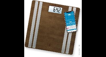 medisana BS 552 - Connect personenweegschaal, Bamboe dark, Lichaamsanalyse weegschaal