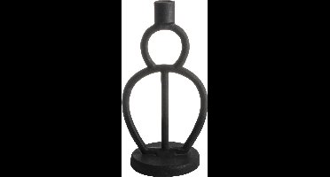 Gusta kaarsenhouder zwart metaal - Kandelaars - Metaal - 12,5x10,5x24cm