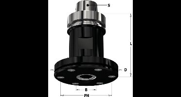 CMT - zaagblad houder met HSK63F voor zaagbladen max. Ø300mm.