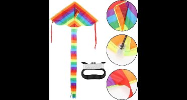 Vlieger XL - Regenboog staartvlieger- 170 x 87 x 290 cm