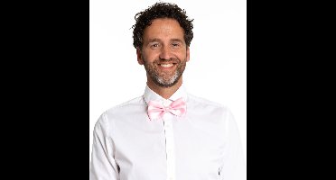 Partychimp Vlinderstrik Roze Carnavalskleding Heren Strik Carnaval Accessoires - Roze - Polyester