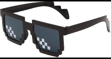 Thug Life Bril - Festivalbril - Partybril - Pixelbril - 2 stuks - Pixels - Zwart - Bril - Zonnebril - Verkleedkleding - Feestbril