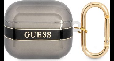 Guess TPU Printed Stripe Case voor Apple Airpods 3 - Zwart
