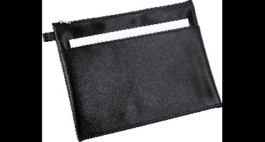 Alassio opbergetui - kunstleer - zwart - formaat 25 x 19 cm - penetui - tekenetui - accessoiretas - JU-42230