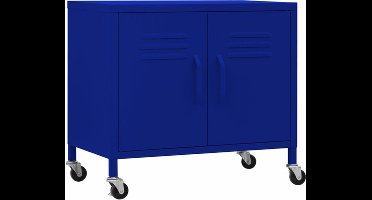 vidaXL - Opbergkast - 60x35x56 - cm - staal - marineblauw