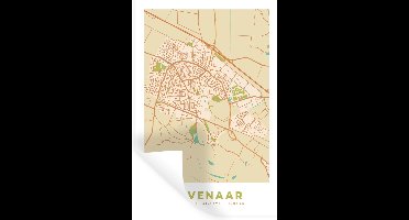 Muurstickers - Sticker Folie - Zevenaar - Stadskaart - Plattegrond - Kaart - 20x30 cm - Plakfolie - Muurstickers Kinderkamer - Zelfklevend Behang - Zelfklevend behangpapier - Stickerfolie