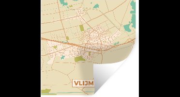 Muurstickers - Sticker Folie - Vlijmen - Stadskaart - Plattegrond - Vintage - Kaart - 30x30 cm - Plakfolie - Muurstickers Kinderkamer - Zelfklevend Behang - Zelfklevend behangpapier - Stickerfolie