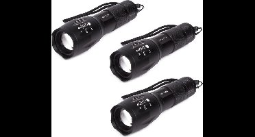 Led Zaklamp met zoomfunctie Tactical Superbeam - Militaire zaklamp - 3 Stuks