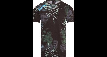 Mario Russo T-shirt - Zwart - Bloemenpatroon - Zomershirt - L