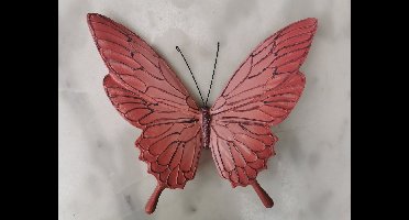 Muurdecoratie Vlinder uit Kunsthars Roze en paars 24cmBx19cmH