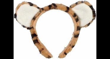 Ravensden Pluche tijger diadeem - met oortjes - 15 cm - hoofdband - Carnaval