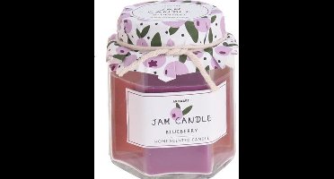 Geurkaars - jamcandle glas!  Bleuberry Geurkaars - Kaars - cadeau - geurkaarsen
