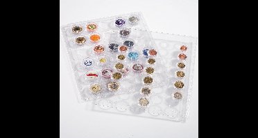 Leuchtturm kunststof opbergbladen - set van 2 transparante opbergbladen met 42 vakjes voor champagnecapsules ENCAP