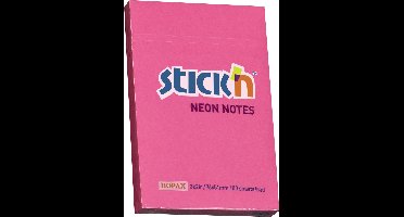 Stick'n sticky notes - 76x51mm, neon magenta, 100 memoblaadjes