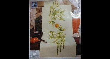 Tafelloper groen blad voorbedrukt Vervaco (zonder garen)