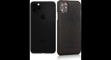 Pierre Cardin Leer Smartphonehoesje voor Apple iPhone 11 Pro Max - Beschermende Back Cover met Zwarte Kleur
