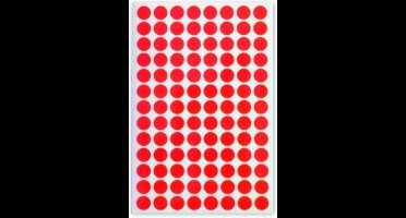 Soho Etiketten Rond 8 Mm Papier Rood 3 Vellen á 104 Stuks