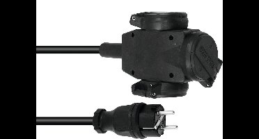 Eurolite verlengsnoer buiten 3 meter – verlengkabel buiten – waterdicht - 3 voudig