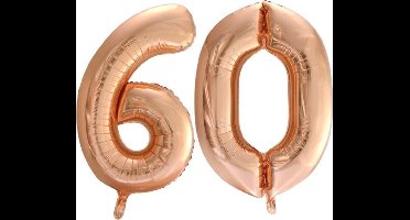 Folieballon nr. 60 Rosé Goud 86cm