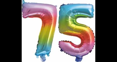 Folieballon nr. 75 Regenboog 86cm