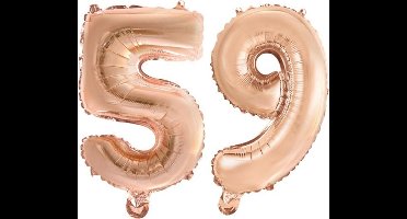 Folieballon nr. 59 Rosé Goud 41cm