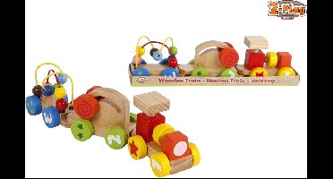 2-play Activiteitentrein Junior 34,5 X 7,5 Cm Hout 3-delig