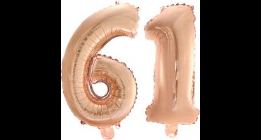 Folieballon nr. 61 Rosé Goud 41cm