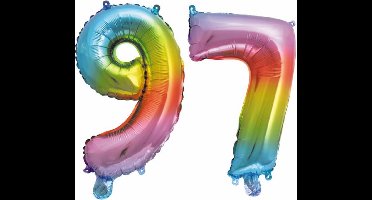 Folieballon nr. 97 Regenboog 86cm