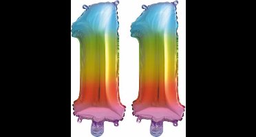 Folieballon nr. 11 Regenboog 86cm