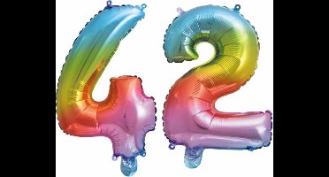 Folieballon nr. 42 Regenboog 86cm