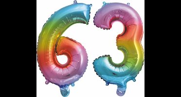 Folieballon nr. 63 Regenboog 86cm