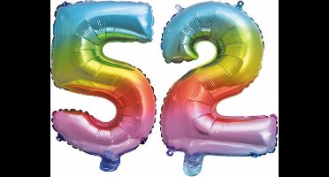Folieballon nr. 52 Regenboog 86cm