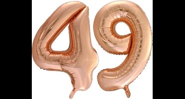 Folieballon nr. 49 Rosé Goud 86cm