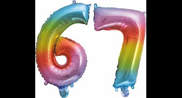 Folieballon nr. 67 Regenboog 41cm