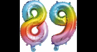Folieballon nr. 89 Regenboog 41cm