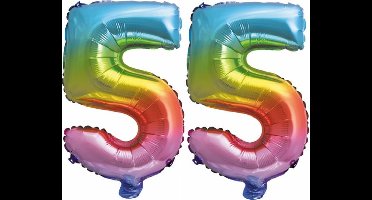 Folieballon nr. 55 Regenboog 41cm