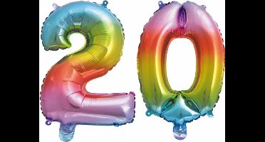 Folieballon nr. 20 Regenboog 41cm