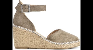 PS Poelman Espadrilles met Sleehak - Enid - Khaki Groen - Maat 39