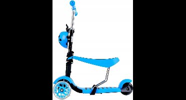 Mini Scooter - Zadel Step Met 3 Wielen - Driewieler - LED Wielen - Blauw