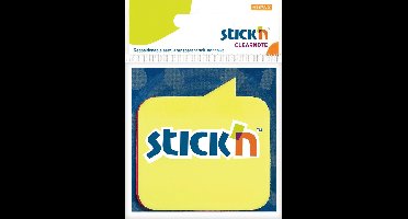 Stick'n Doorzichtige sticky notes - tekstballon vorm - 76x76mm - Geel - Magenta - 60 notes