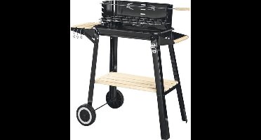Grote Barbecue BBQ ideaal in de zomer met wielen - extra barbequespies van 70cm -
