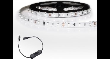 Led strip 4 meter Koud Wit - Met snoerschakelaar - 300 Leds - Complete set