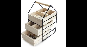 Balvi Sieradendoosje Dames 30 X 19,5 X 17 Cm Hout Naturel/zwart