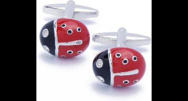 Manchetknopen - Lieveheersbeestje Insect Rood en Zwart
