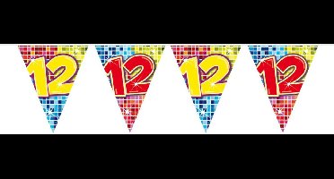 Mini vlaggenlijn Birthday Blocks 12 jaar