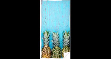strandlaken ananas junior 140 x 70 cm katoen blauw
