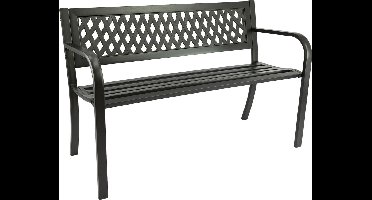 MaxxGarden Luxe tuinbank - staal - 118x50x75 cm - zwart