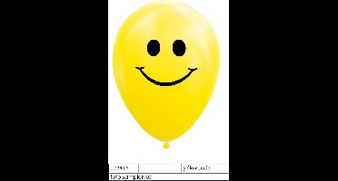 Wefiesta Ballonnen Smile 12 Cm Latex Geel 8 Stuks